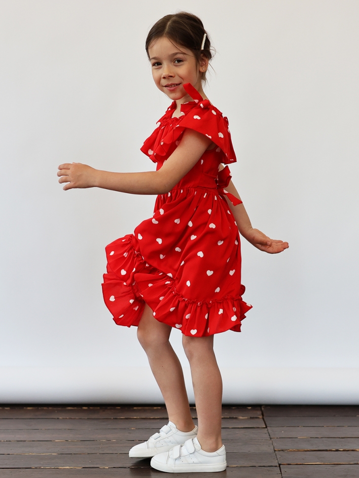 Платье для девочки вискоза БУШОН ST65, цвет красный