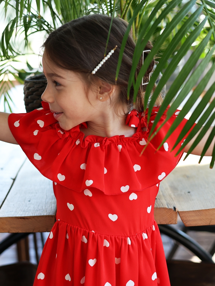 Платье для девочки вискоза БУШОН ST65, цвет красный