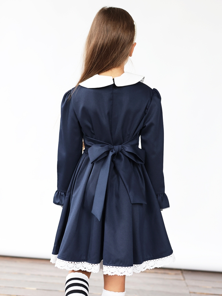 Платье для девочки школьное БУШОН SK41, цвет темно-синий