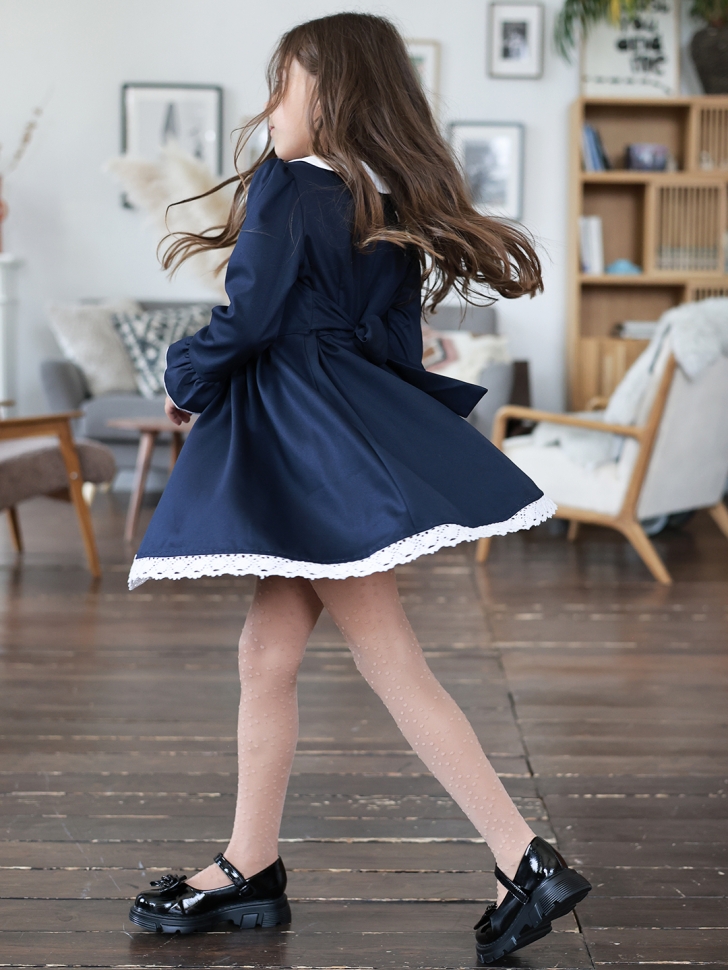 Платье для девочки школьное БУШОН SK41, цвет темно-синий