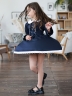 Платье для девочки школьное БУШОН SK41, цвет темно-синий