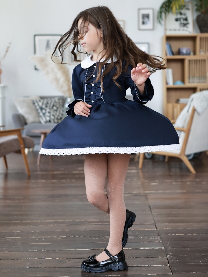 Платье для девочки школьное БУШОН SK41, цвет темно-синий