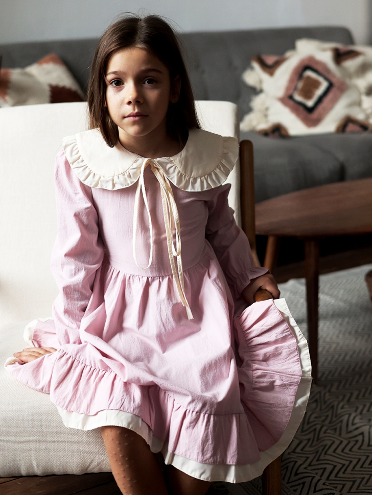 Платье для девочки нарядное БУШОН ST593, цвет светло-розовый 