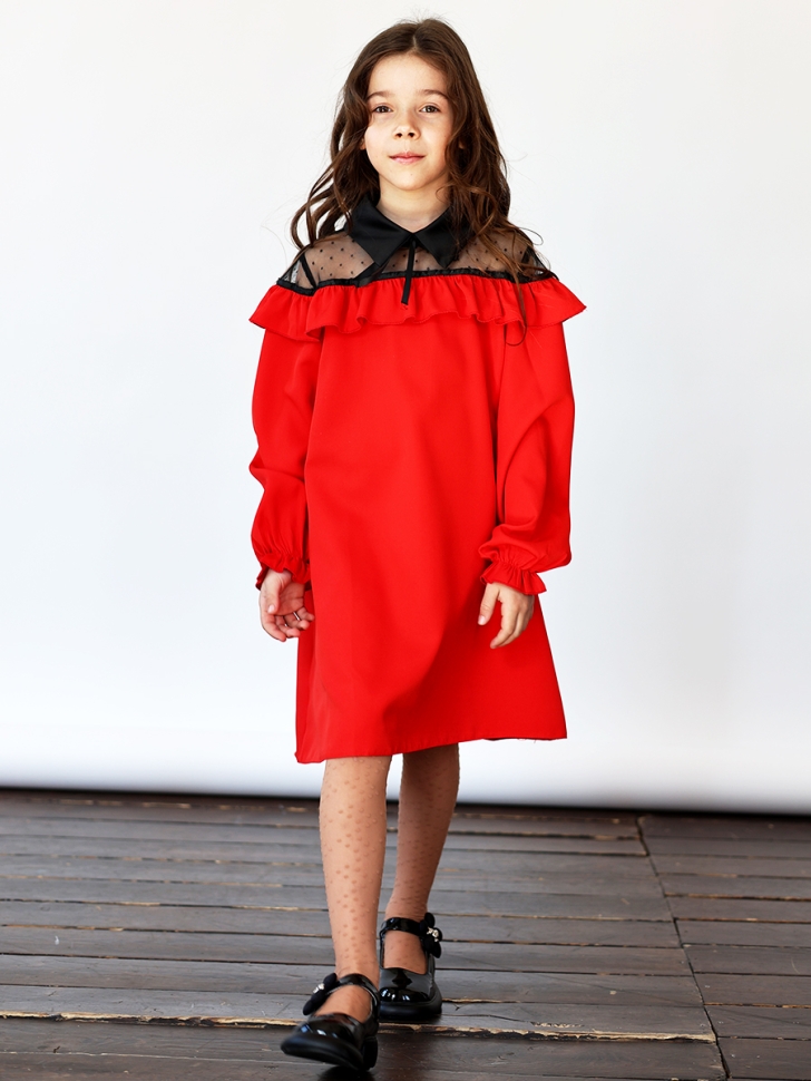 Платье для девочки нарядное БУШОН ST55, цвет красный