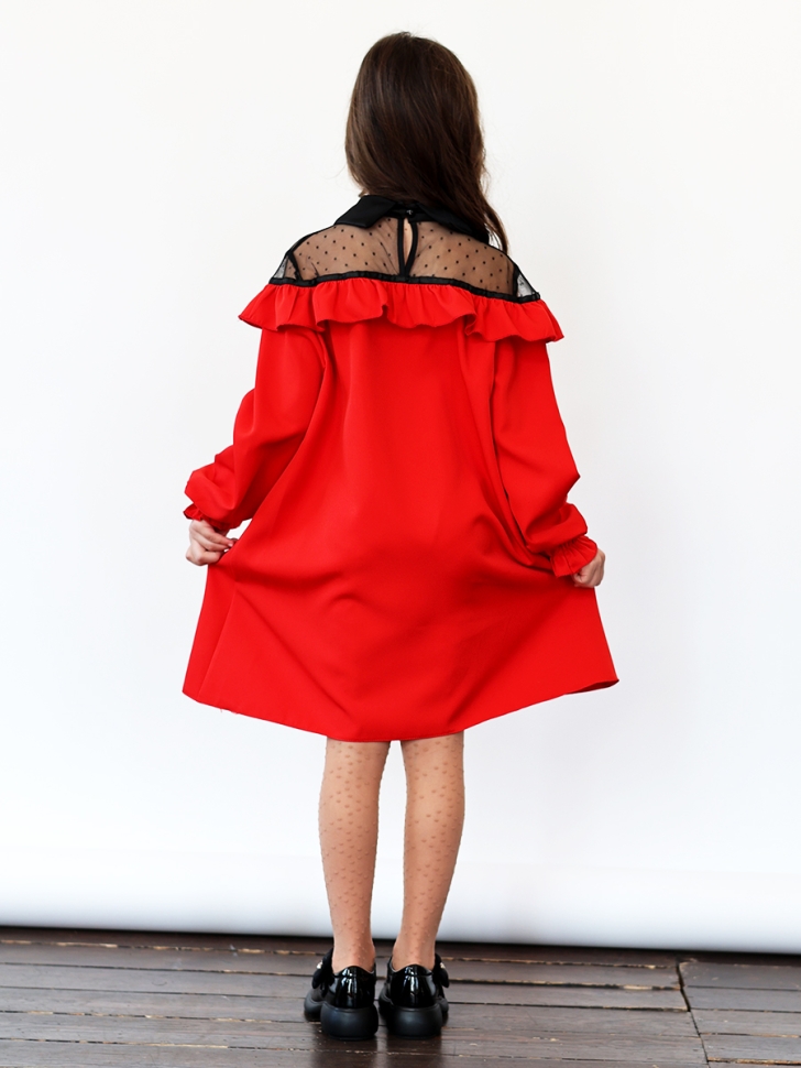 Платье для девочки нарядное БУШОН ST55, цвет красный