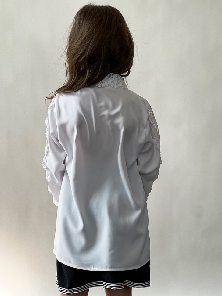 Блузка для девочек школьная БУШОН, модель SK53, цвет белый 