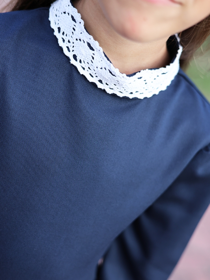 Платье для девочки школьное БУШОН SK42, цвет темно-синий