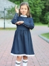 Платье для девочки школьное БУШОН SK42, цвет темно-синий