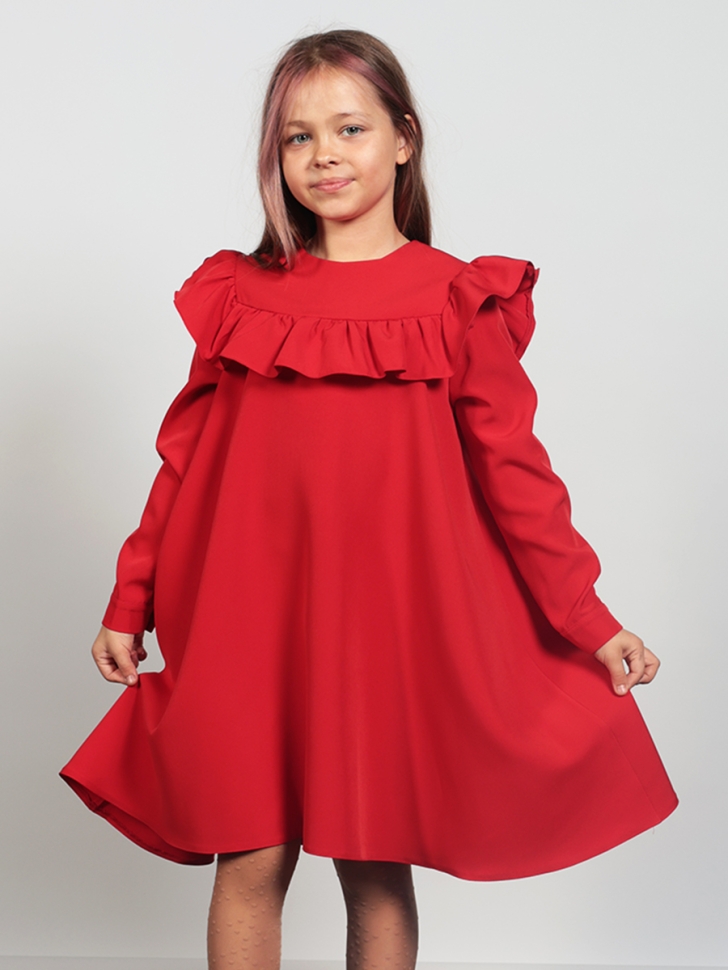 Платье для девочки нарядное БУШОН ST61, цвет красный 