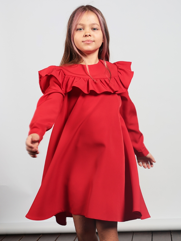 Платье для девочки нарядное БУШОН ST61, цвет красный 