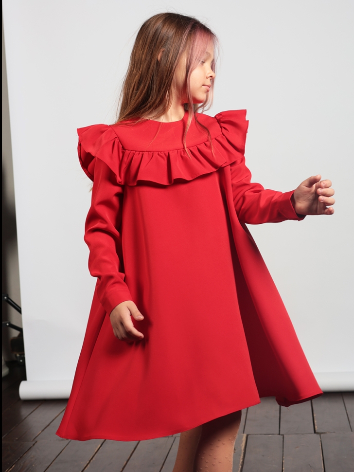 Платье для девочки нарядное БУШОН ST61, цвет красный 