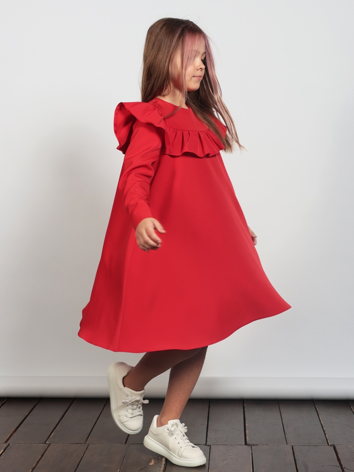 Платье для девочки нарядное БУШОН ST61, цвет красный 