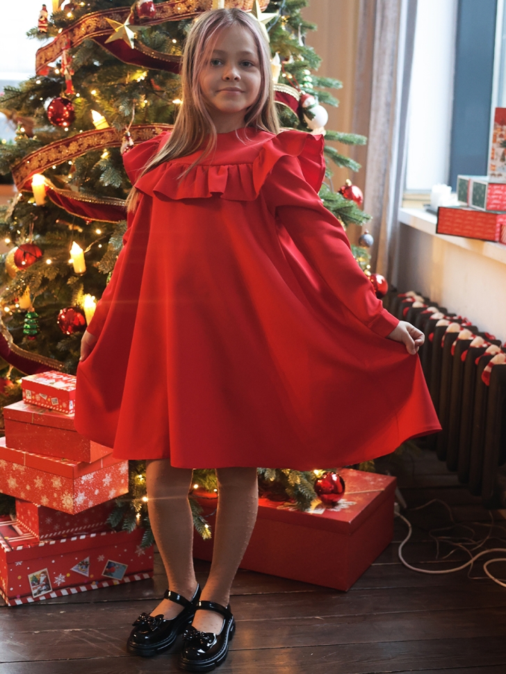 Платье для девочки нарядное БУШОН ST61, цвет красный 