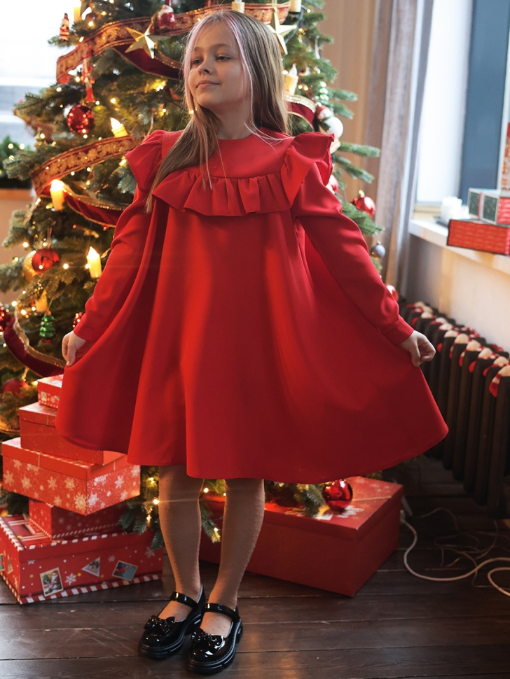 Платье для девочки нарядное БУШОН ST61, цвет красный 