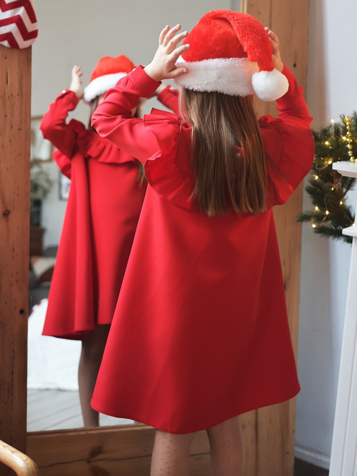 Платье для девочки нарядное БУШОН ST61, цвет красный 