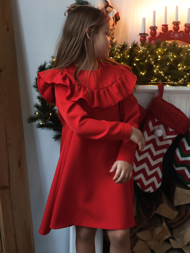 Платье для девочки нарядное БУШОН ST61, цвет красный 