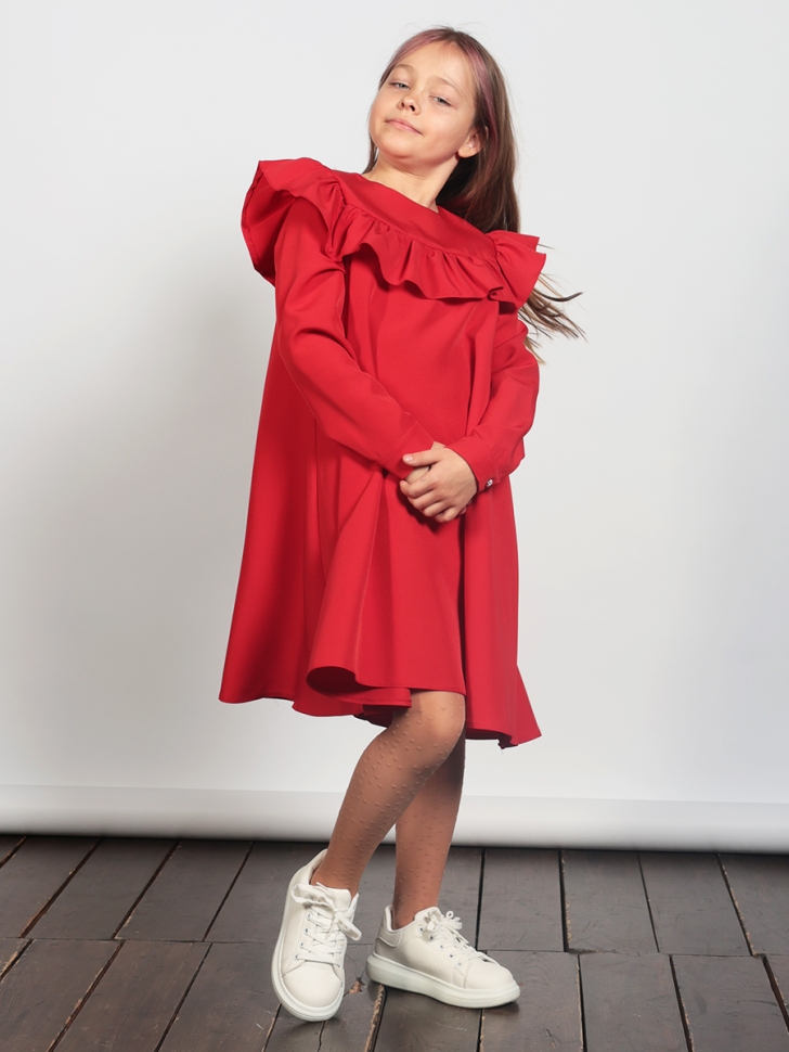 Платье для девочки нарядное БУШОН ST61, цвет красный 