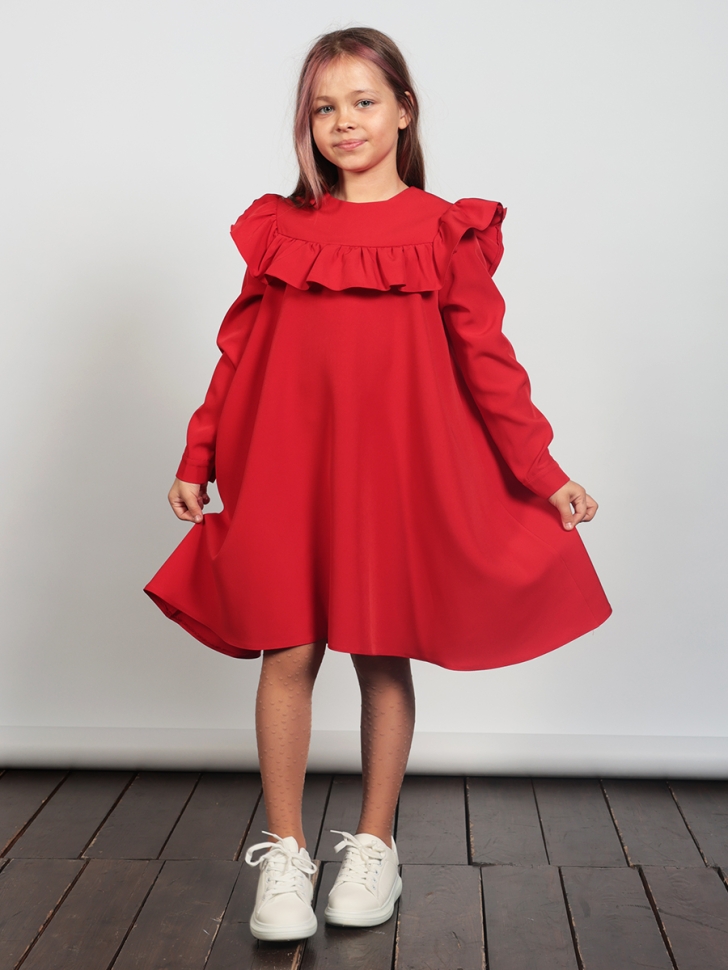 Платье для девочки нарядное БУШОН ST61, цвет красный 