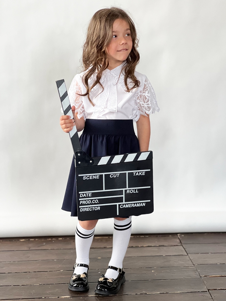 Блузка для девочек школьная БУШОН, модель SK54, цвет белый