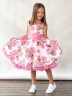 Платье для девочки нарядное БУШОН ST30, стиляги, цвет светло-розовый/белый цветы 