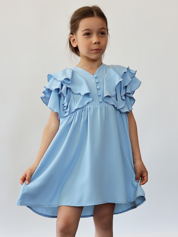 Платье для девочки вискоза БУШОН ST67, цвет голубой