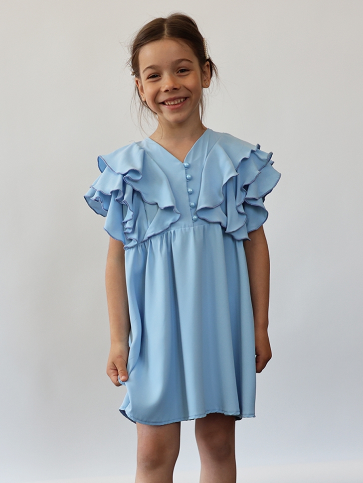 Платье для девочки вискоза БУШОН ST67, цвет голубой