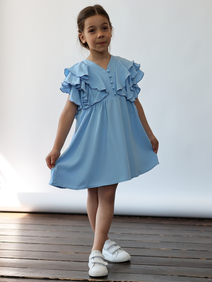 Платье для девочки вискоза БУШОН ST67, цвет голубой