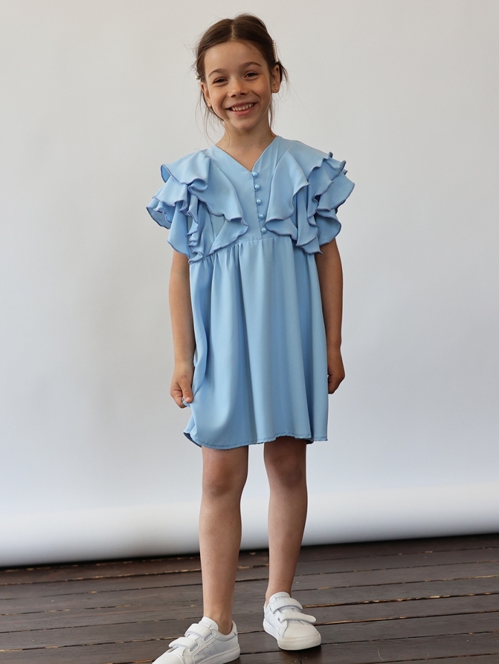 Платье для девочки вискоза БУШОН ST67, цвет голубой