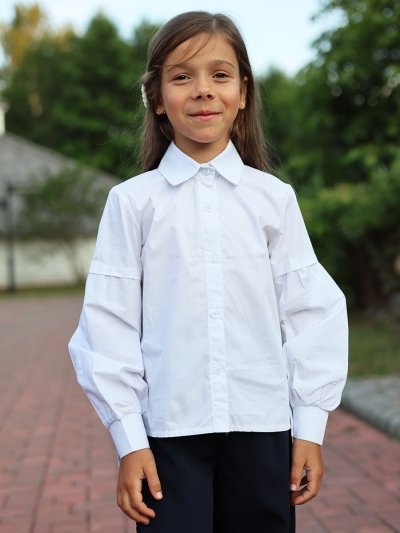 Рубашка для девочек БУШОН, модель SK59, цвет белый