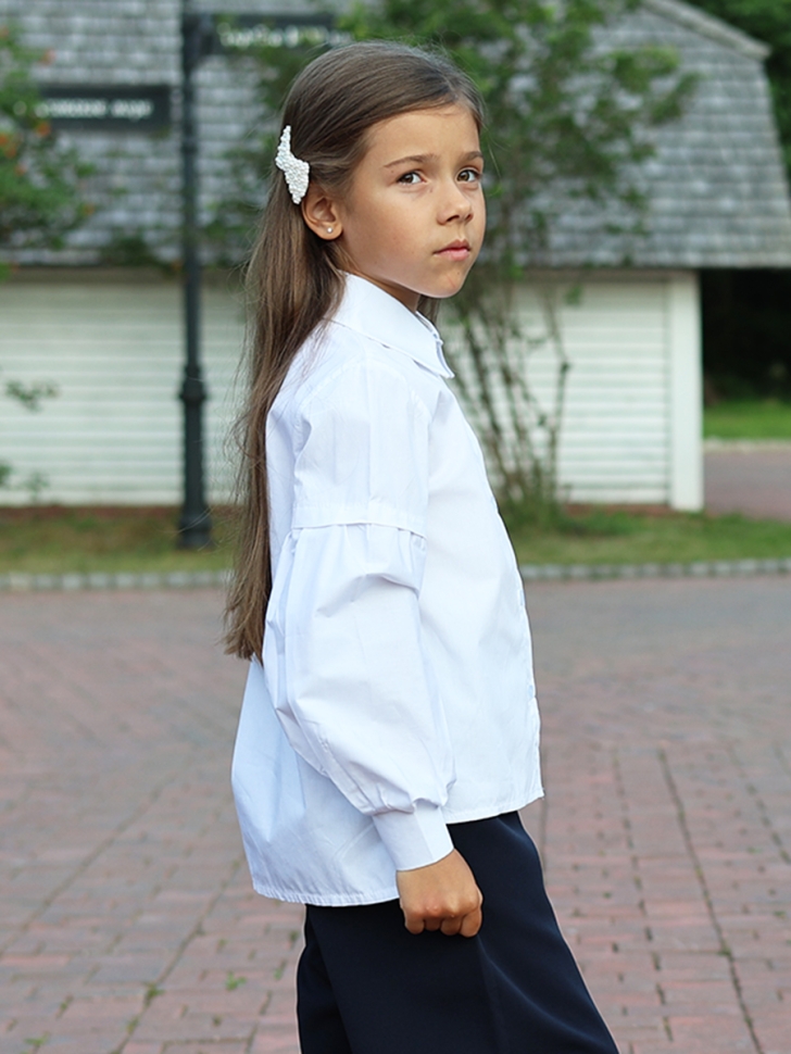 Рубашка для девочек БУШОН, модель SK59, цвет белый 