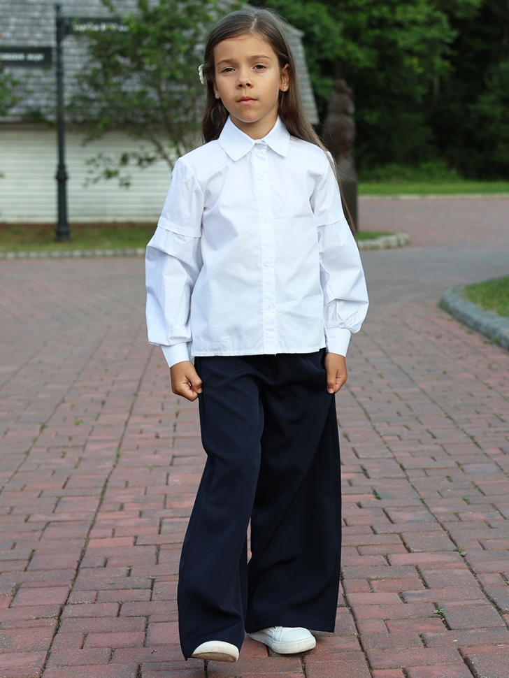 Рубашка для девочек БУШОН, модель SK59, цвет белый 