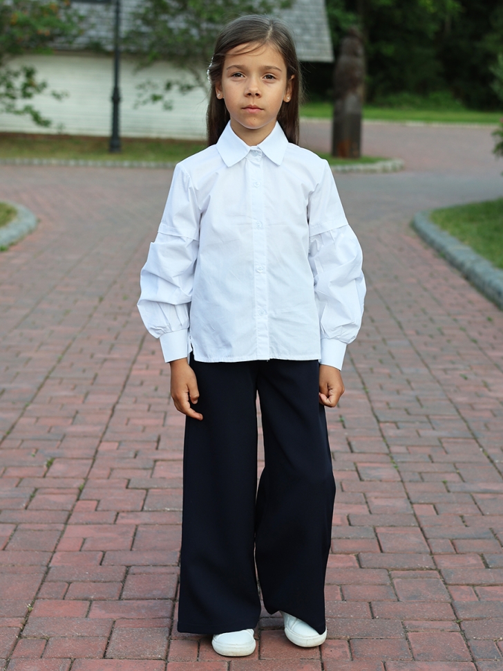 Рубашка для девочек БУШОН, модель SK59, цвет белый 