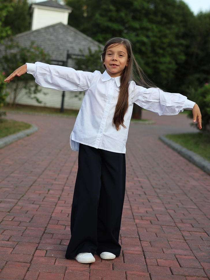 Рубашка для девочек БУШОН, модель SK59, цвет белый 