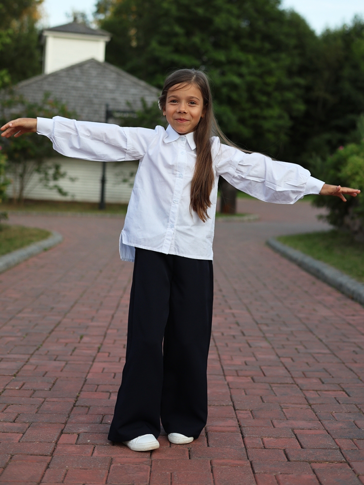 Рубашка для девочек БУШОН, модель SK59, цвет белый 