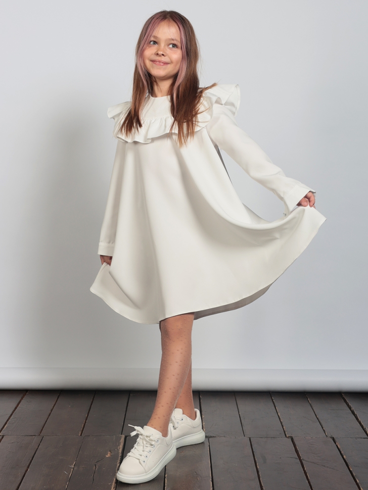 Платье для девочки нарядное БУШОН ST61, цвет белый