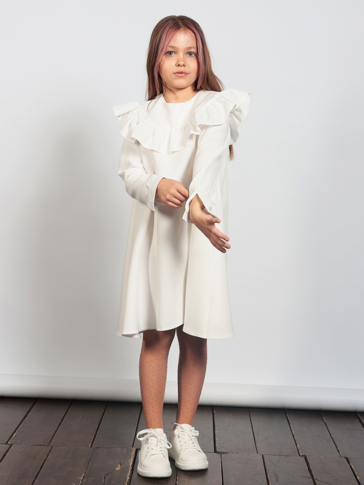 Платье для девочки нарядное БУШОН ST61, цвет белый