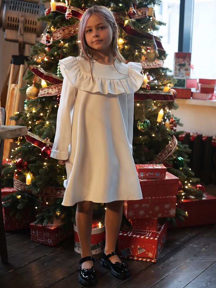 Платье для девочки нарядное БУШОН ST61, цвет белый