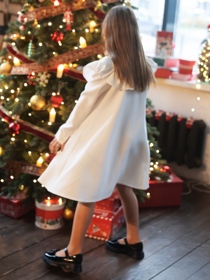 Платье для девочки нарядное БУШОН ST61, цвет белый