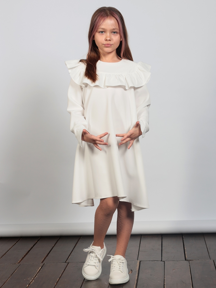 Платье для девочки нарядное БУШОН ST61, цвет белый