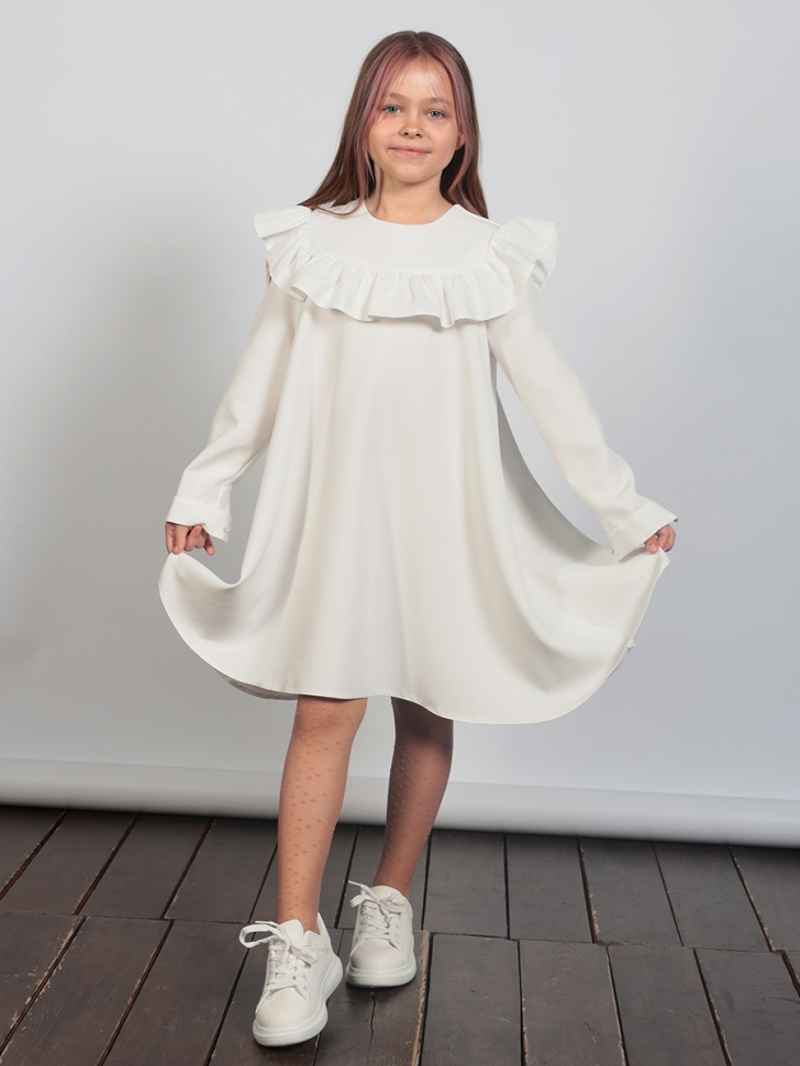 Платье для девочки нарядное БУШОН ST61, цвет белый