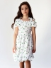 Платье для девочки вискоза БУШОН ST65, цвет белый/зеленая вишня 