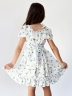 Платье для девочки вискоза БУШОН ST65, цвет белый/зеленая вишня 