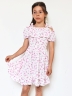Платье для девочки вискоза БУШОН ST65, цвет белый/розовый цветы