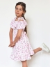 Платье для девочки вискоза БУШОН ST65, цвет белый/розовый цветы