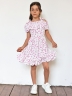 Платье для девочки вискоза БУШОН ST65, цвет белый/розовый цветы