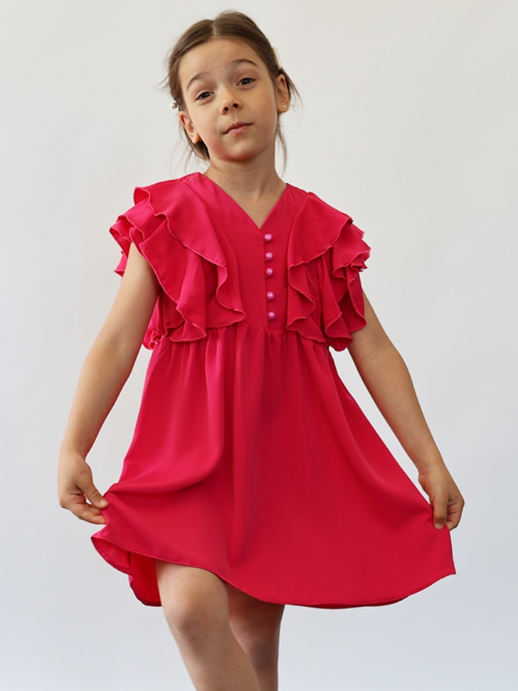 Платье для девочки вискоза БУШОН ST67, цвет фуксия