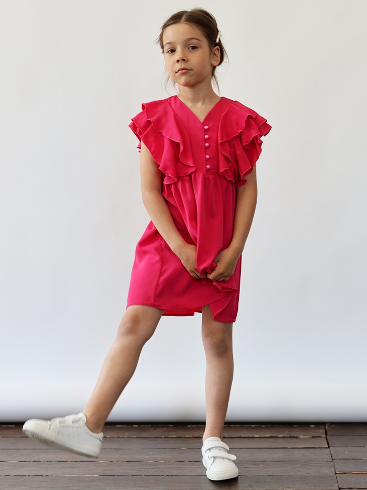 Платье для девочки вискоза БУШОН ST67, цвет фуксия