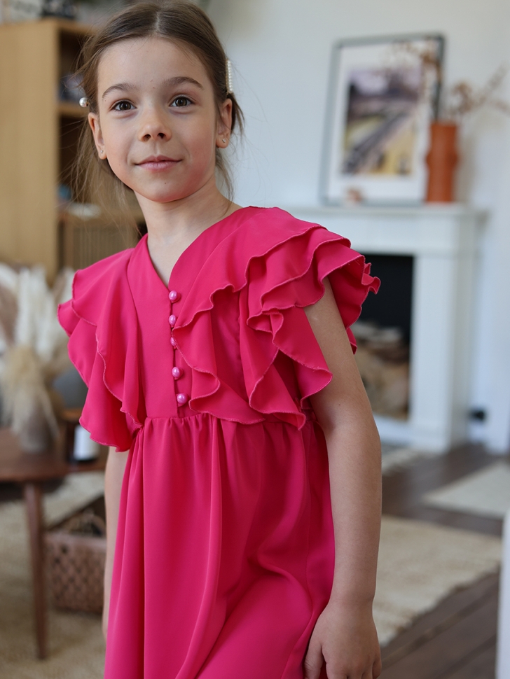 Платье для девочки вискоза БУШОН ST67, цвет фуксия
