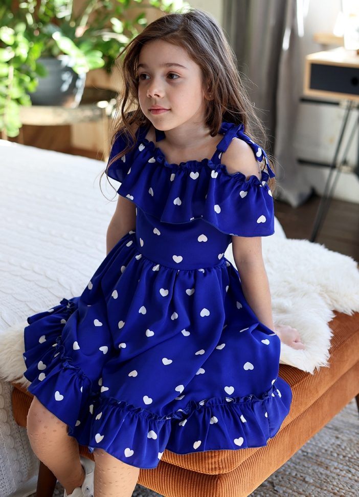 Платье для девочки вискоза БУШОН ST65, цвет электрик