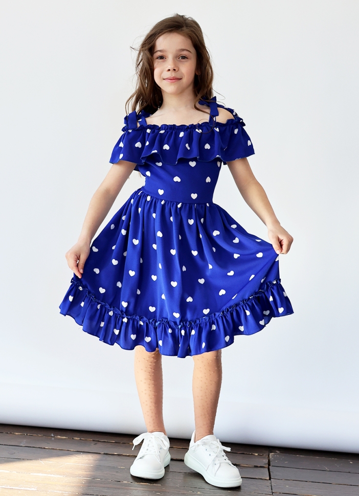 Платье для девочки вискоза БУШОН ST65, цвет электрик